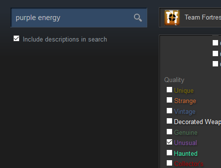 tf2 unusual search